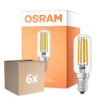 Fordelspakke 6x Osram LED Special E14 Tubular Pære T26 Filament Klar 6.5W 730lm - 827 Ekstra Varm Hvid | Dæmpbar - Erstatter 55W